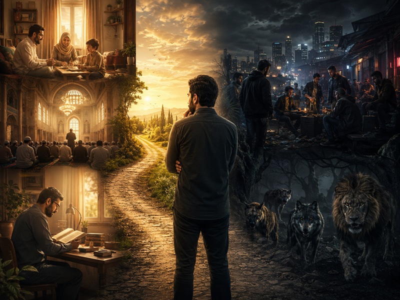 أين ينبغي أن يكون الإنسان العاقل؟  حكمة المكان والزمان في حياة الإنسان